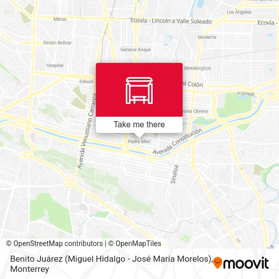 Mapa de Benito Juárez (Miguel Hidalgo - José María Morelos)