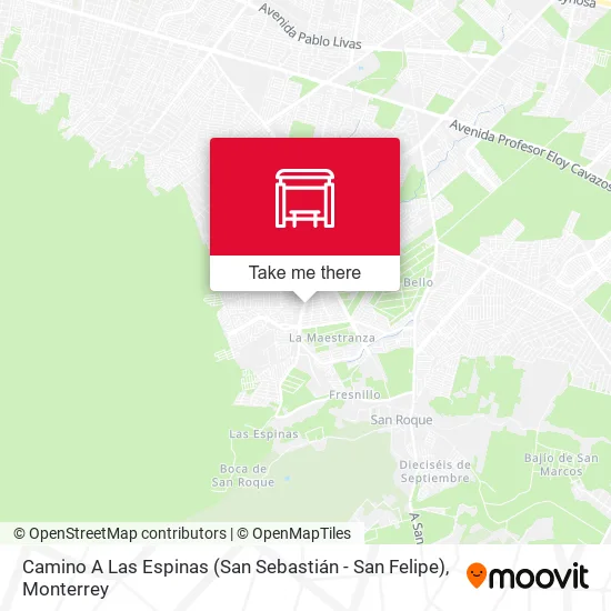 Mapa de Camino A Las Espinas (San Sebastián - San Felipe)