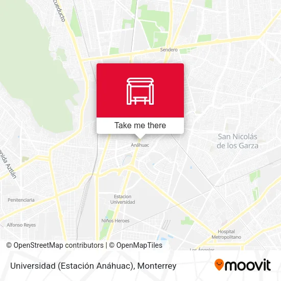 Mapa de Universidad (Estación Anáhuac)