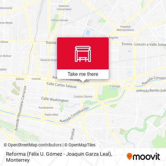 Reforma (Félix U. Gómez - Joaquín Garza Leal) map