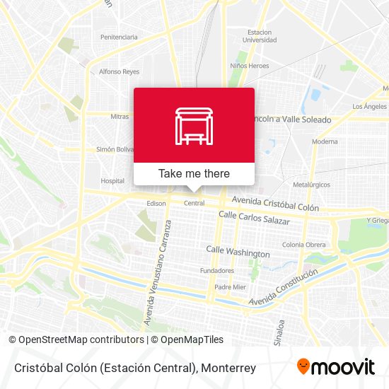 Mapa de Cristóbal Colón (Estación Central)