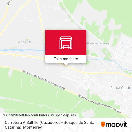 Mapa de Carretera A Saltillo (Cazadores - Bosque de Santa Catarina)