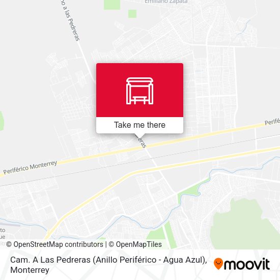Mapa de Cam. A Las Pedreras (Anillo Periférico - Agua Azul)