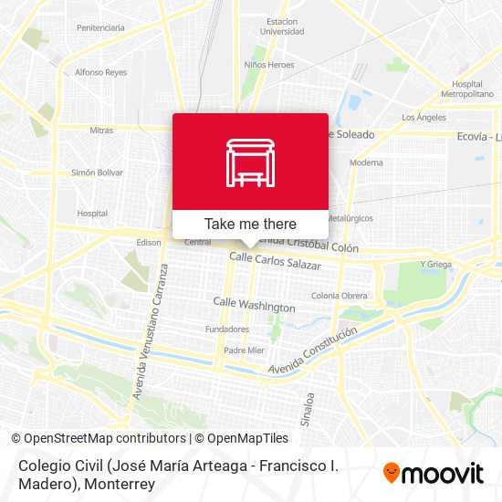 Colegio Civil (José María Arteaga - Francisco I. Madero) map