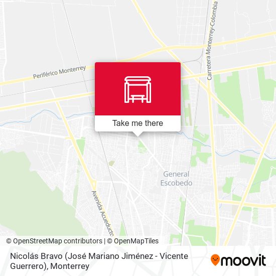 Mapa de Nicolás Bravo (José Mariano Jiménez - Vicente Guerrero)