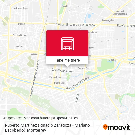 Mapa de Ruperto Martínez (Ignacio Zaragoza - Mariano Escobedo)