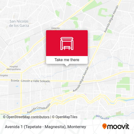 Mapa de Avenida 1 (Tepetate - Magnesita)