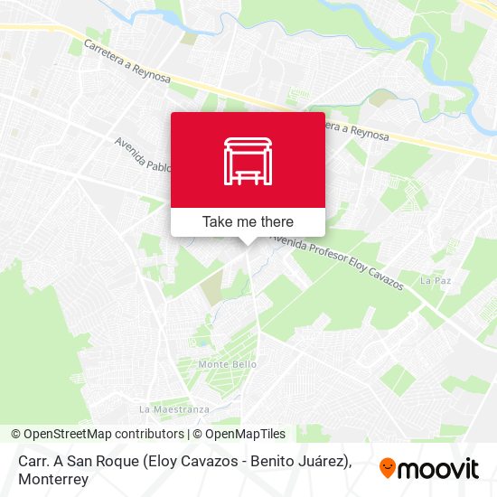 Mapa de Carr. A San Roque (Eloy Cavazos - Benito Juárez)