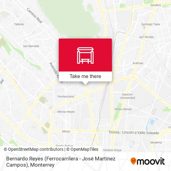 Bernardo Reyes (Ferrocarrilera - José Martínez Campos) map