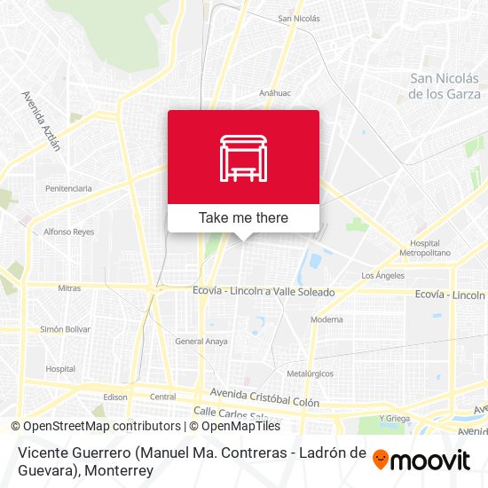 Mapa de Vicente Guerrero (Manuel Ma. Contreras - Ladrón de Guevara)