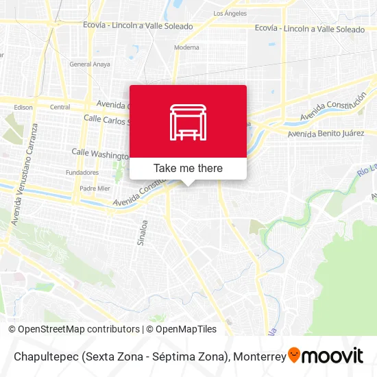 Mapa de Chapultepec (Sexta Zona - Séptima Zona)