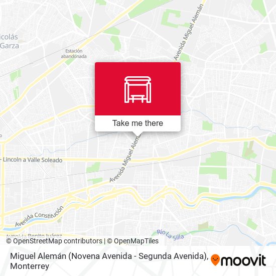 Mapa de Miguel Alemán (Novena Avenida - Segunda Avenida)