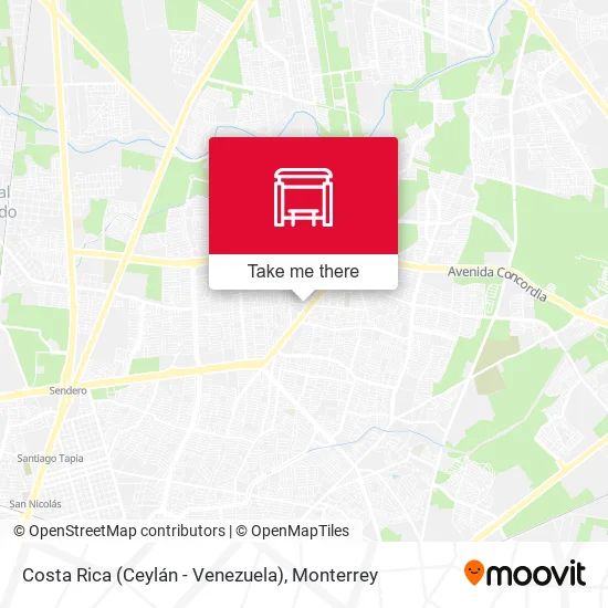 Mapa de Costa Rica (Ceylán - Venezuela)
