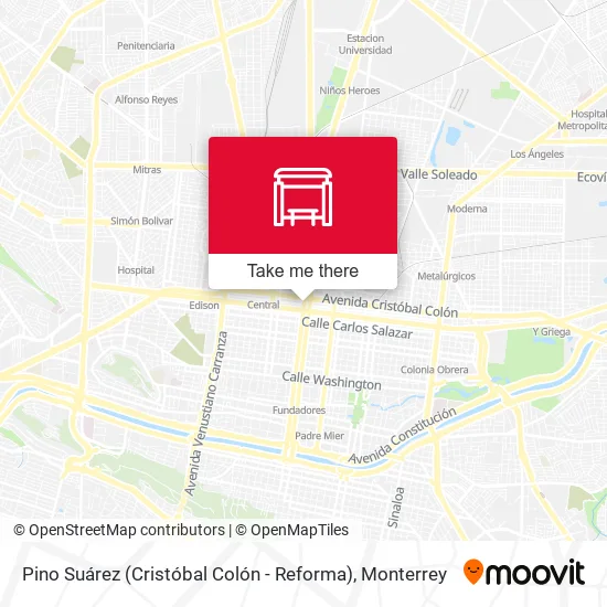 Mapa de Pino Suárez (Cristóbal Colón - Reforma)