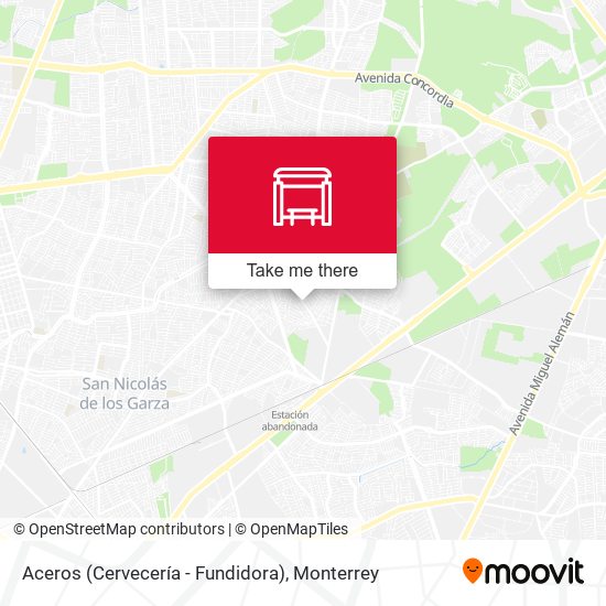 Aceros (Cervecería - Fundidora) map