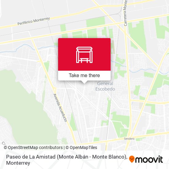 Mapa de Paseo de La Amistad (Monte Albán - Monte Blanco)