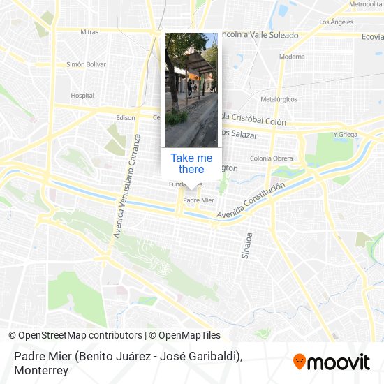 Padre Mier (Benito Juárez - José Garibaldi) map