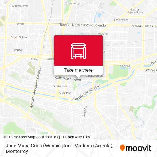 Mapa de José María Coss (Washington - Modesto Arreola)