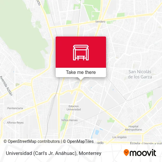 Mapa de Universidad (Carl's Jr. Anáhuac)