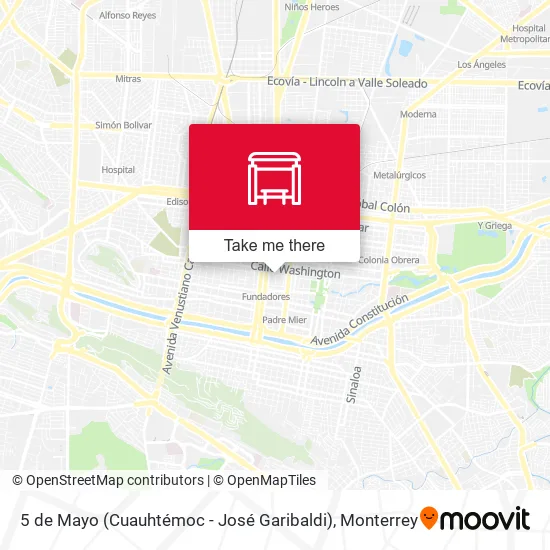 Mapa de 5 de Mayo (Cuauhtémoc - José Garibaldi)
