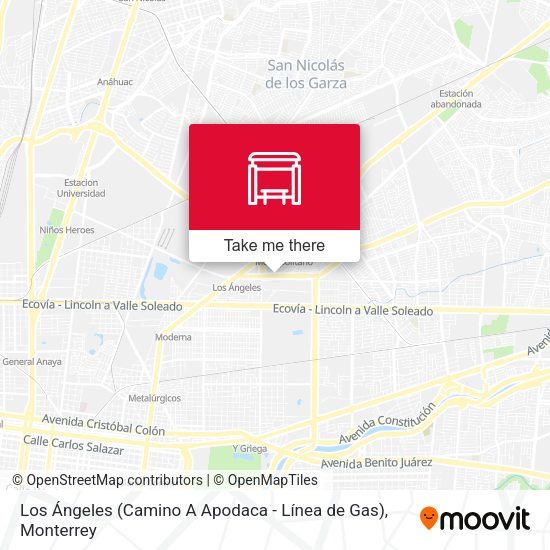 Mapa de Los Ángeles (Camino A Apodaca - Línea de Gas)