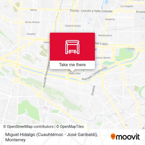 Miguel Hidalgo (Cuauhtémoc - José Garibaldi) map