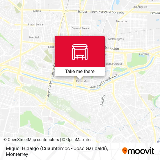 Mapa de Miguel Hidalgo (Cuauhtémoc - José Garibaldi)