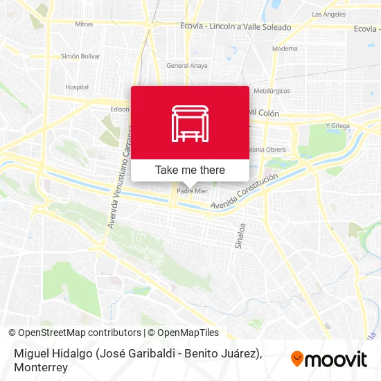 Mapa de Miguel Hidalgo (José Garibaldi - Benito Juárez)