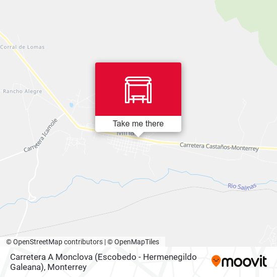 Mapa de Carretera A Monclova (Escobedo - Hermenegildo Galeana)