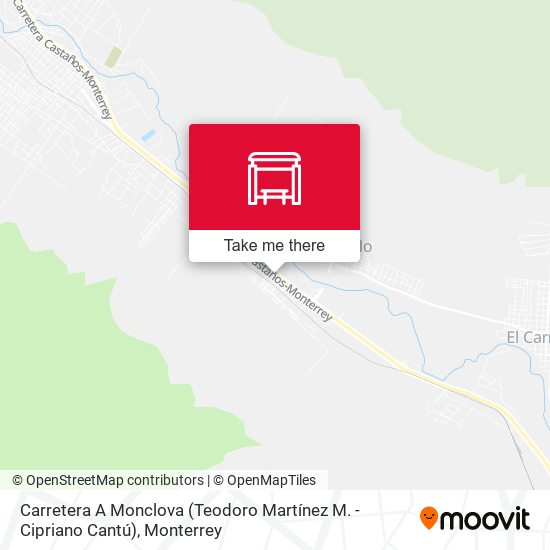Mapa de Carretera A Monclova (Teodoro Martínez M. - Cipriano Cantú)
