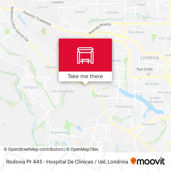 Rodovia Pr 445 - Hospital De Clinicas / Uel map