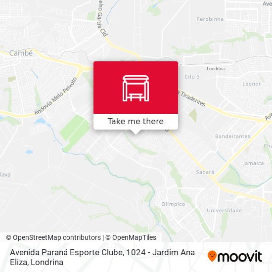 Avenida Paraná Esporte Clube, 1024 - Jardim Ana Eliza map