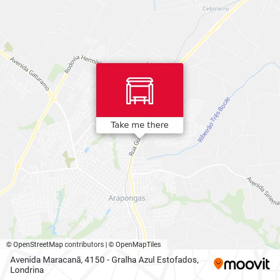 Avenida Maracanã, 4150 - Gralha Azul Estofados map