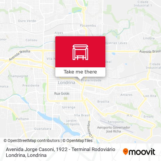 Mapa Avenida Jorge Casoni, 1922 - Terminal Rodoviário Londrina