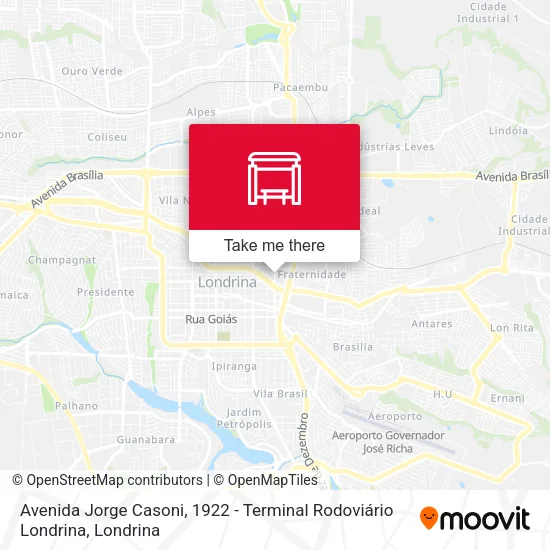 Mapa Avenida Jorge Casoni, 1922 - Terminal Rodoviário Londrina
