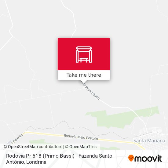 Mapa Rodovia Pr 518 (Primo Bassi) - Fazenda Santo Antônio