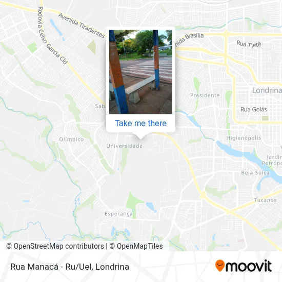 Rua Manacá - Ru/Uel map
