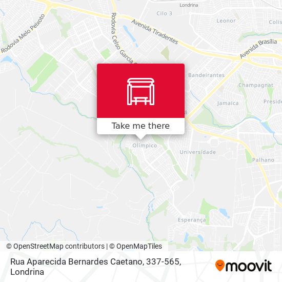 Mapa Rua Aparecida Bernardes Caetano, 337-565