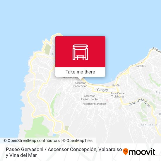 Paseo Gervasoni / Ascensor Concepción map