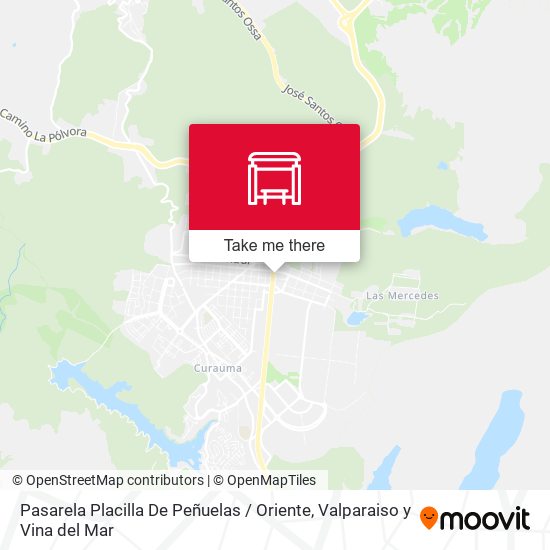 Pasarela Placilla De Peñuelas / Oriente map