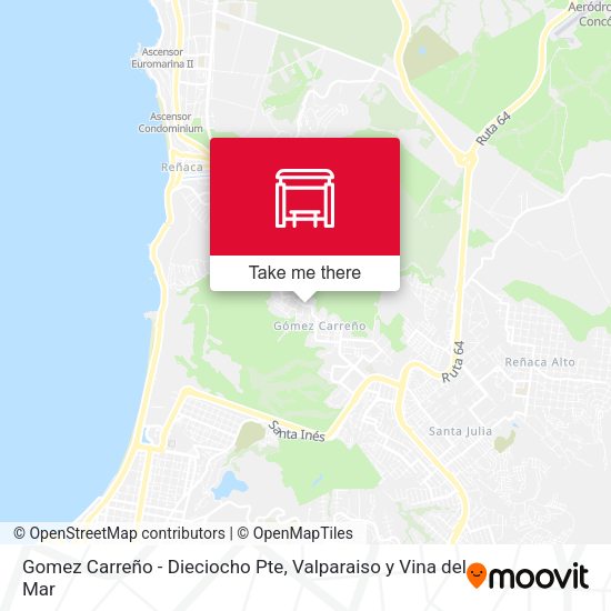 Gomez Carreño - Dieciocho Pte map