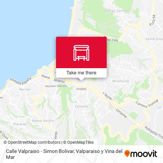 Calle Valpraiso - Simon Bolivar map