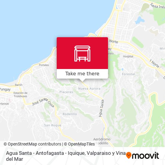 Agua Santa - Antofagasta - Iquique map