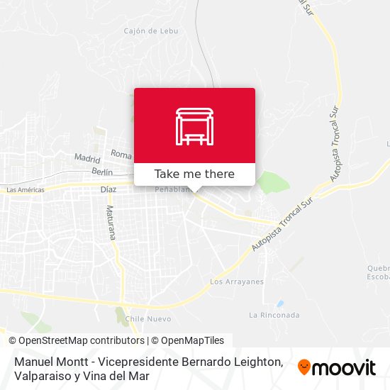 Manuel Montt - Vicepresidente Bernardo Leighton map