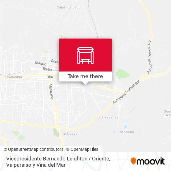Mapa de Vicepresidente Bernando Leighton / Oriente