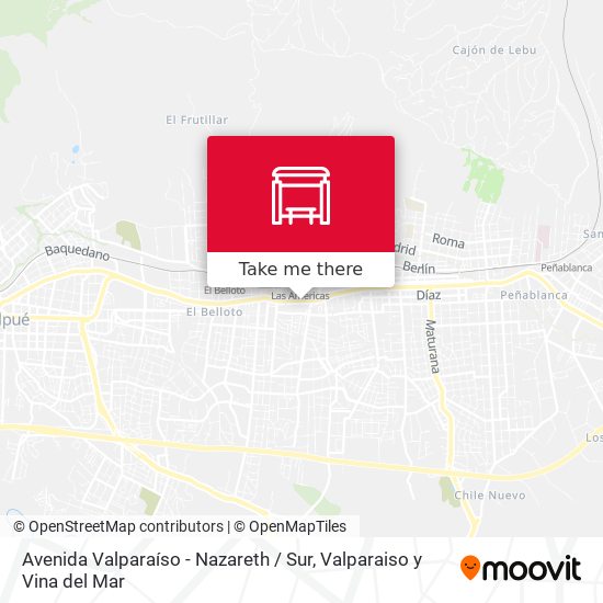 Avenida Valparaíso - Nazareth / Sur map