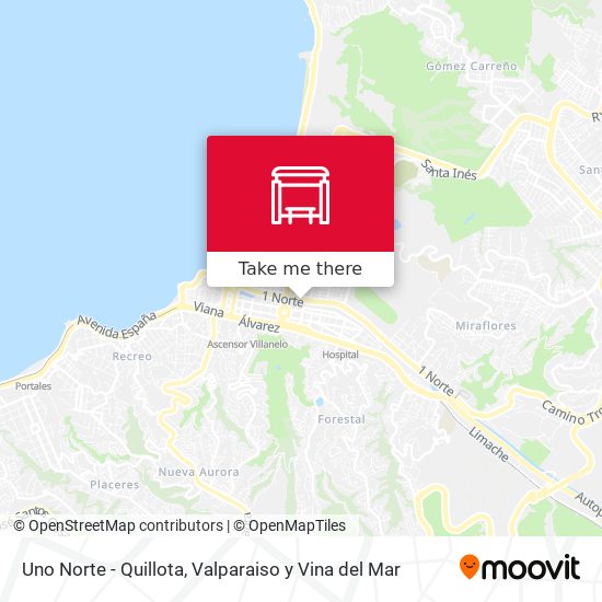 Mapa de Uno Norte - Quillota