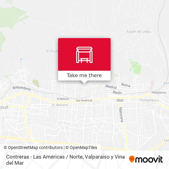 Contreras - Las Américas / Norte map