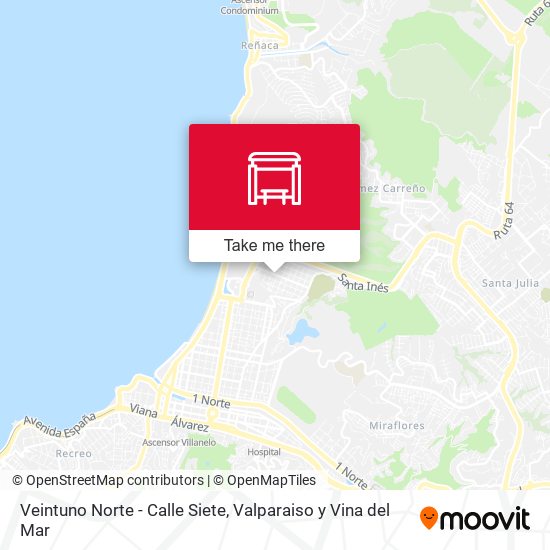 Veintuno Norte - Calle Siete map
