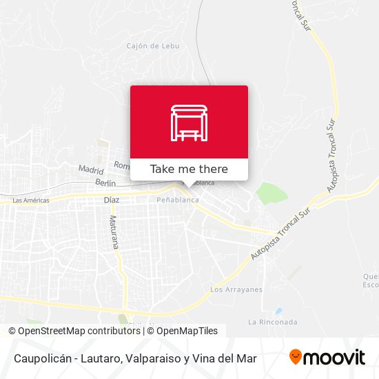 Caupolicán - Lautaro map